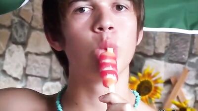 Gay Twink Boys Porn - Licking Ice Cream Sticks!