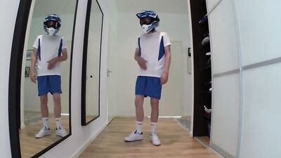 Sexy Soccer Boys Cumming in Gay Porn - Helmet and Shorts Action!