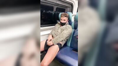 Masked Public Train Sex with Naked Boy