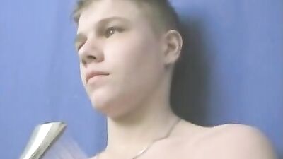 Russian Boy Shower Softcore Gay Porn: Amateur Blond Boys Solo