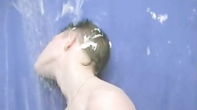 Russian Boy Shower Softcore Gay Porn: Amateur Blond Boys Solo