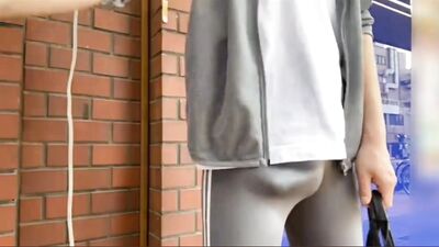 Leather-Clad Hottie in Tight Leather Leggings - Outdoor Action Fetish!