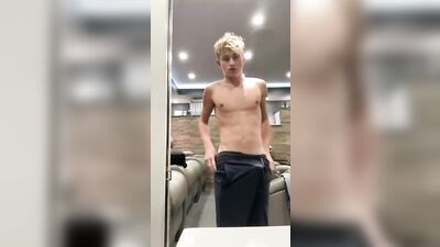 Teen Strips Gay Porn: Cutie Blond Boy Web-Cam Solo Show