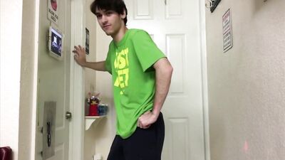 Green T-Shirt Guy Gets Double Penetration with Bareback Action at the Gloryhole!