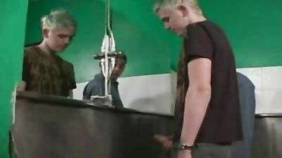 Gay Porn Spikes: Public Toilet Wank with Straight Boys