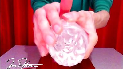 Sexy Unboxing - Twink tests a Fleshlight for the first time, loses control of his cock and cums jizz