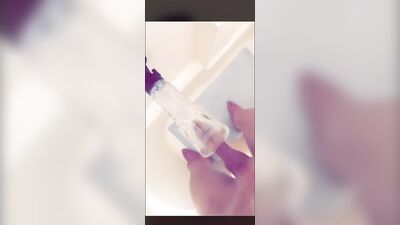 Fucking a fleshlight in the shower