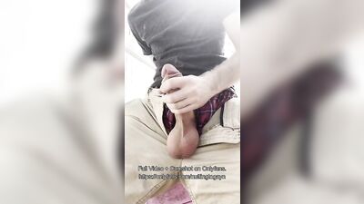 Twink Jerking Off Outdoors in Backyard, Showing Off Butt + Pissing