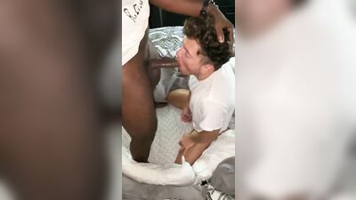 White Twink Services Hung Black Cock To Get A Facial