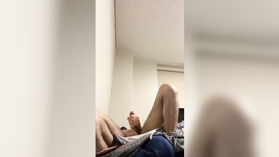 Teen tries to edge himself (doesn't last long)