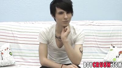 Interviewed Dylan Scoville cums loads after quick blowjob