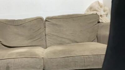 Cute smooth twink plays with smooth tight ass in lace underwear and tries to fit dildo inside him