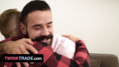 Twink Trade - Nerdy Twink And His Straight Friend Get Fucked By Ther Step Dads For Valentine's Day