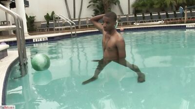Noah ShyBoy Jackson Stroking and Cumming Pool Side Fun