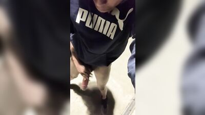 Skinny Black Teen Nutting Outside