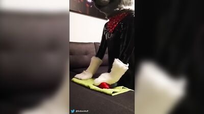 Rubber wolf fucking dragon muzzle