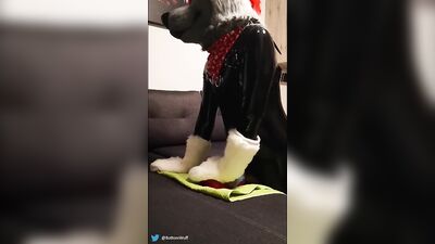 Rubber wolf fucking dragon muzzle