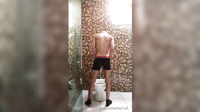Morning pee for you! Hot Curly Haired teen taking a piss.