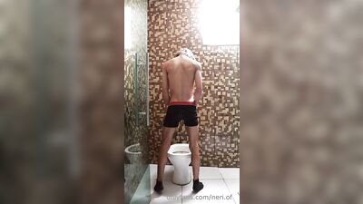Morning pee for you! Hot Curly Haired teen taking a piss.