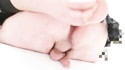 Sissy femboy on a skirt fucking his ass