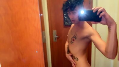 Belly play fetish - Tattooed belly vacuum and belly bloat