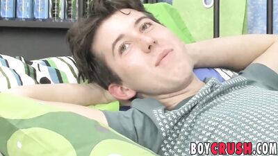 Twink Michael Stone anal plays while jerking off dick solo