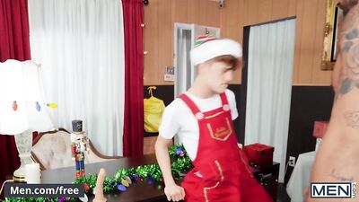 Men - Chris Damned Gets Hard By Tannor Reed's Elfin Ass & Fucks Him Until He Cums All Over His Ass