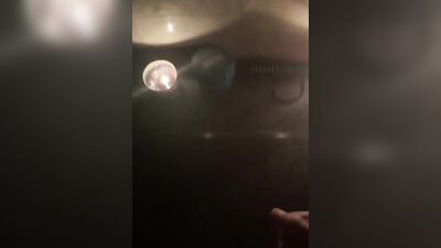 Late Night Cumshot in Candlelit Bathroom