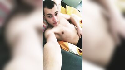 Twink boy masturbating