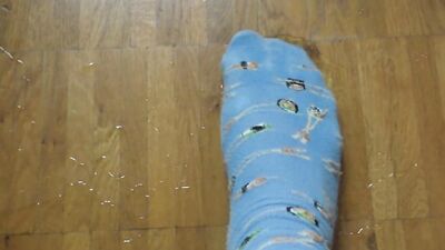 Twink overflows his diaper with a full bladder