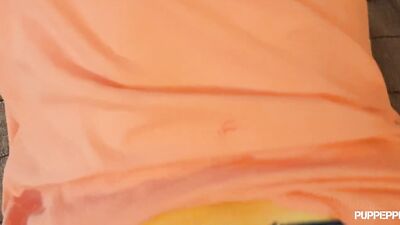 Coming home and look what Pup Pepper was doing! Playing video games...