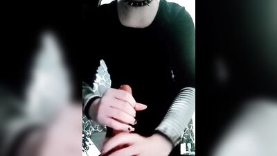 Femboy punk emo mommy gives you a handjob