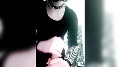 Femboy punk emo mommy gives you a handjob