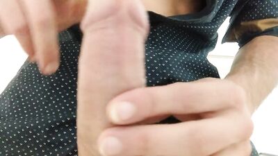 Handsome Horny Amateur Takes Out His Huge Rich Dick, Fucks the Cushion and Cums for You