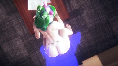 Yaoi Femboy - Green hair anal