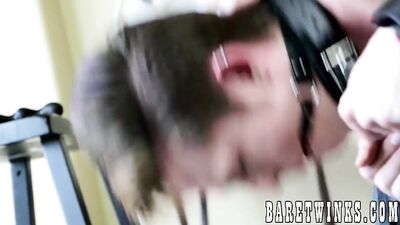 Nico Michaelson is bound while Jason Valencia toys his ass