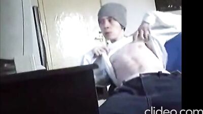 Boy with Hat Jerks Off Again - Solo Porn Action Amateur Cum Shots Handjob