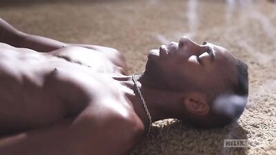 Kai Cute black boy gay porn model shows off cum