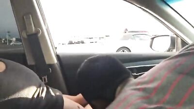 Parking space blowjob