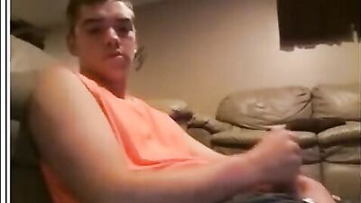 Orange shirt Cumshots Handjobs: Amateur Men in Action