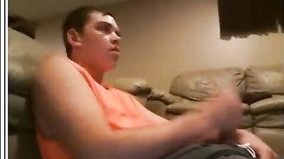 Orange shirt Cumshots Handjobs: Amateur Men in Action