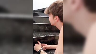 Assplay Catch Liam in the Stairway - The Return of the Glory Hole Master