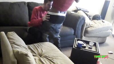 Black Twink Oral Delight with White Spycam Catch!