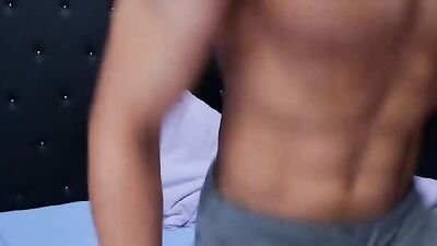 Russian Cums Twice On Cam, Four-Finger Round Bubble Ass!