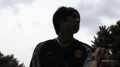 Japanese Soccer Boy Cums in Public - Asian Fetish Porn Outside Solo Vintage