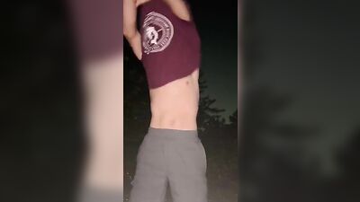 Cum on My Crotch: Public Outdoor Amateur Showoff