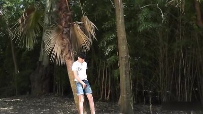 Outdoor Gay Porn Bareback Threesome: Latino Action in Public!