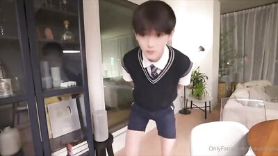 Asian Boy Barebacked by Daddy in School Uniform!