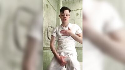 Gangbang in the Bathroom: Boy Cumming and Enjoying Hard