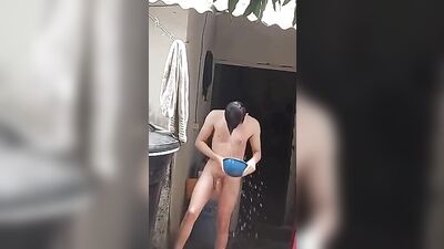 Outdoor Teen Bathing Adventure - Big Cock Exploration